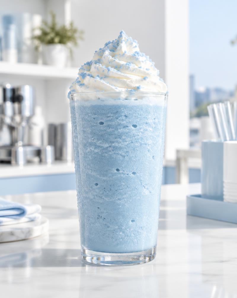 Cloud frappe blended and topped with whipped cream